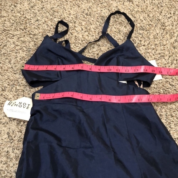 NWT Fame And Partners Maxi Dress Size 2 Navy Blue Cutout Caged Back Formal Gown - Picture 9 of 11